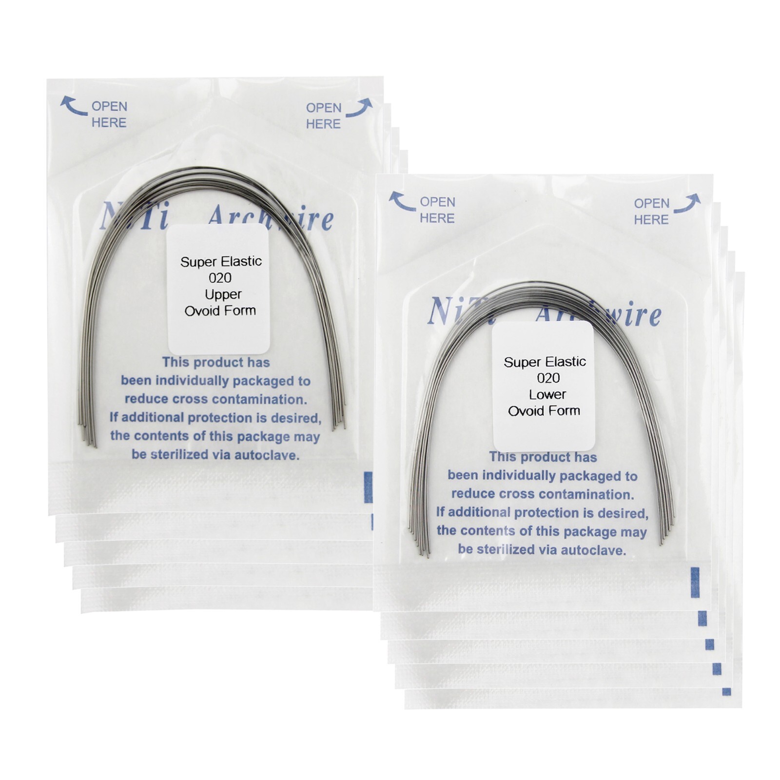 US 100PCS Orthodontic Niti Arch Wire Super Elactic Ovoid Form Round Rectangular