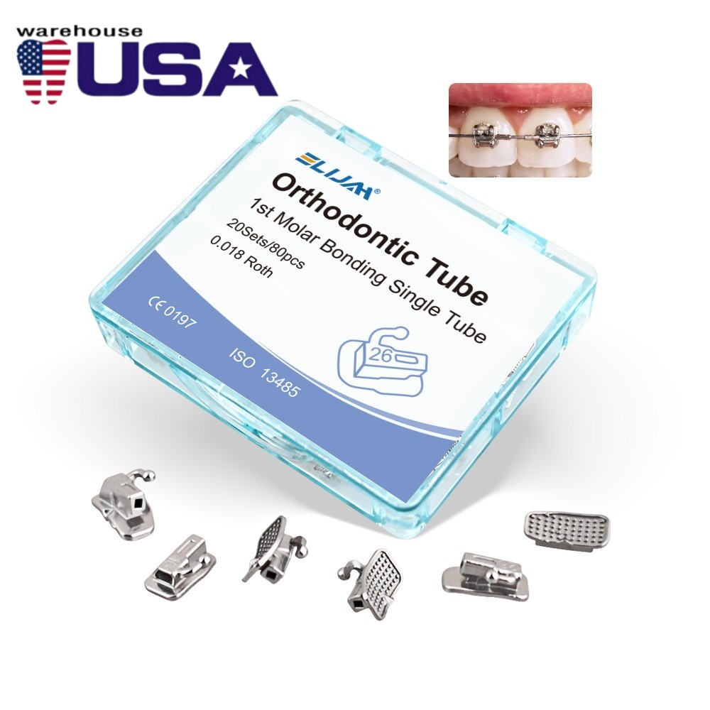 80pcs Dental Ortho Buccal Tube 1st/2nd Molar Roth/MBT .018/.022 Non-Convertible