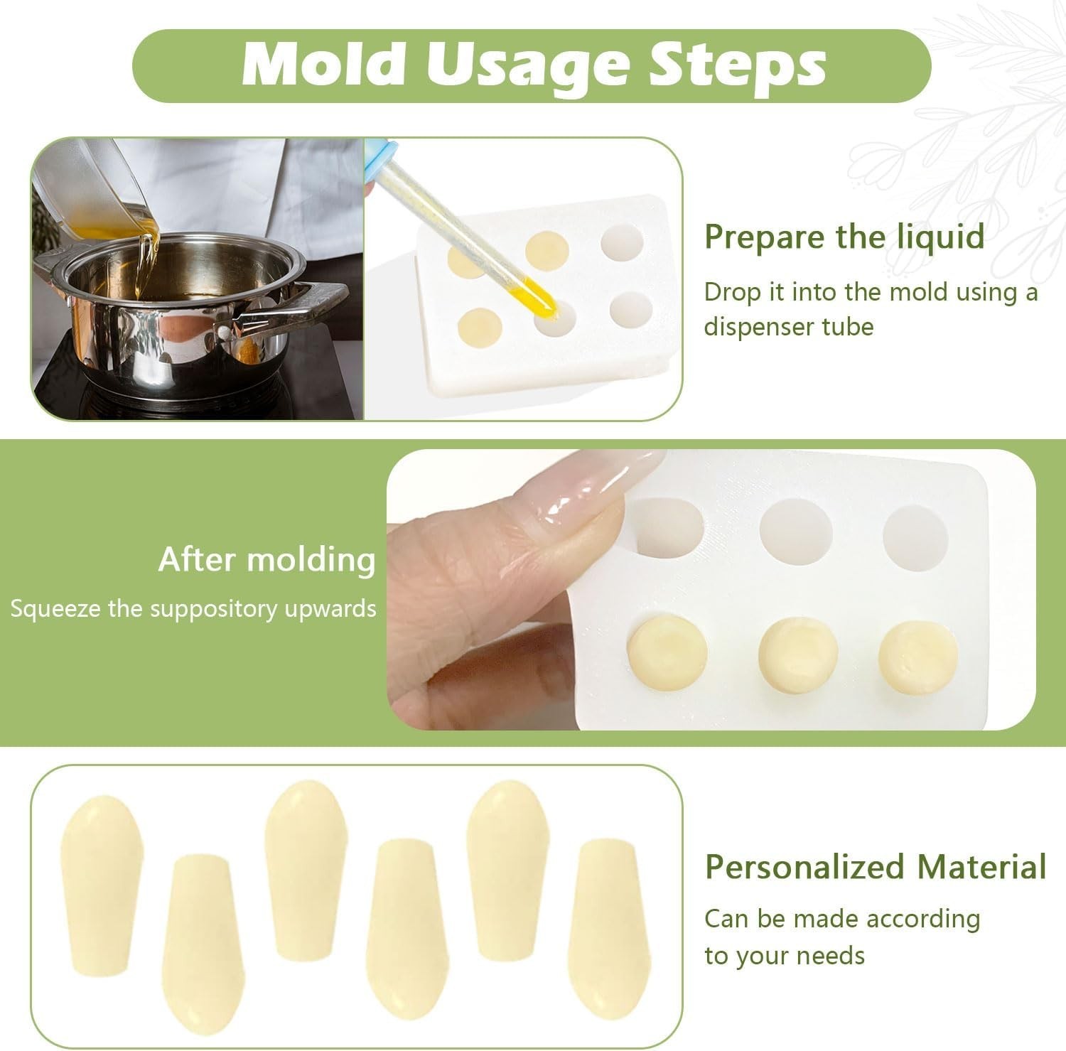 Reusable Suppository Molds Kit,2Ml, Silicone Suppository Molds | Kit Includes 4