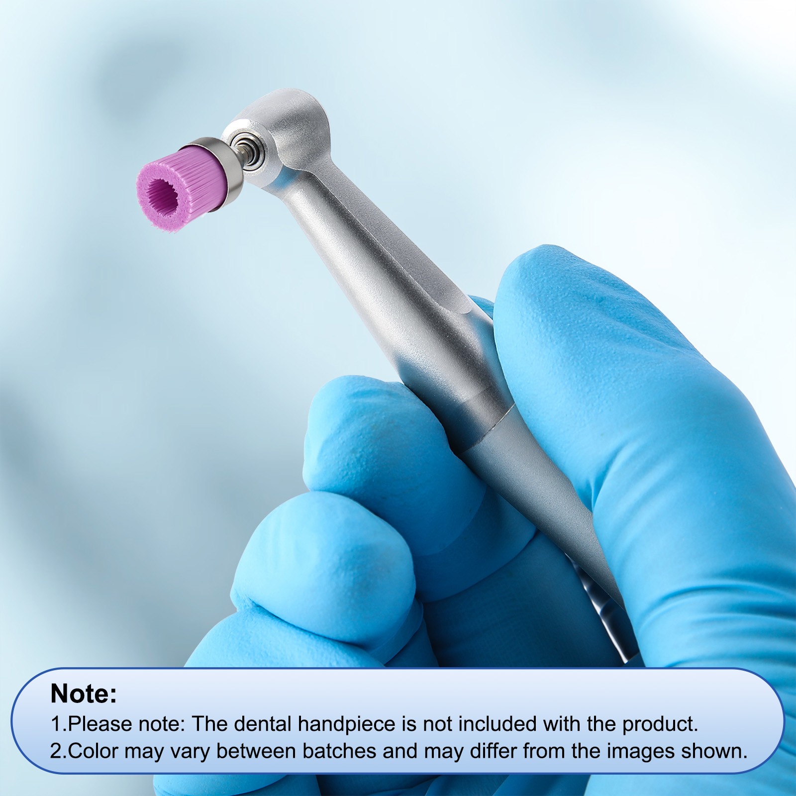 144 Dental White & Colorful Prophy Polishing Brush Nylon Flat Latch/Tapered Type