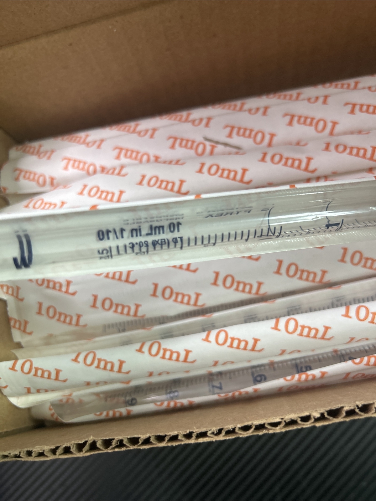 Box of 100 Corning Pyrex 7077-10N Pipets Serological 10 ml x 0.1 Glass Pipettes