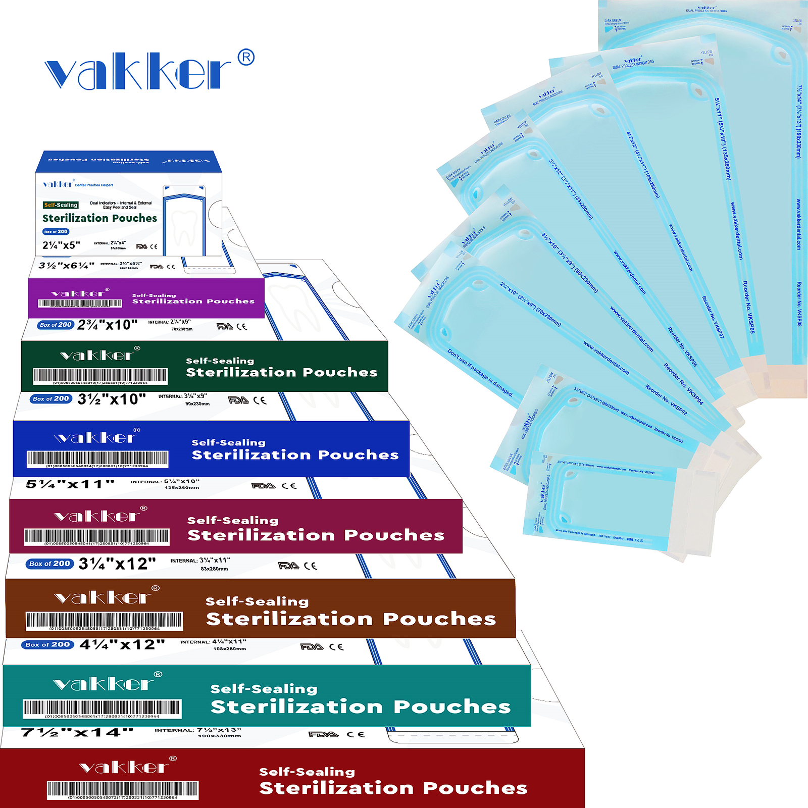 Self Sealing Sterilization Pouches Autoclave Pouch, Disposable Sterilizer Bags
