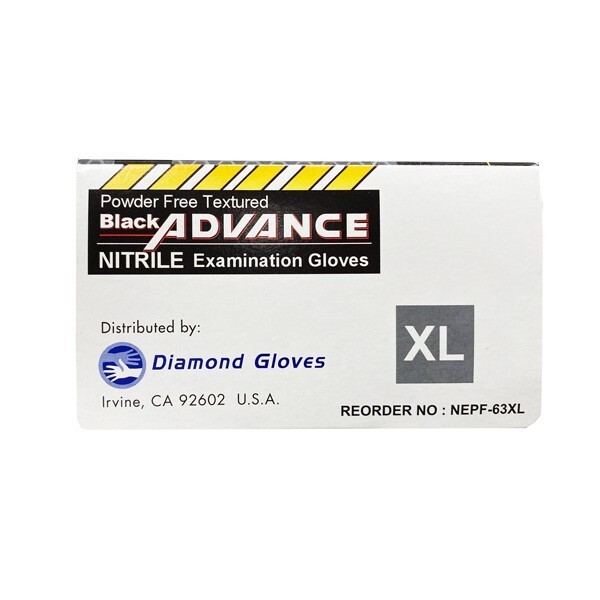 Advance Black Nitrile Exam Gloves IF63 Thick 6 Mil Black Gloves 1000 Pcs New