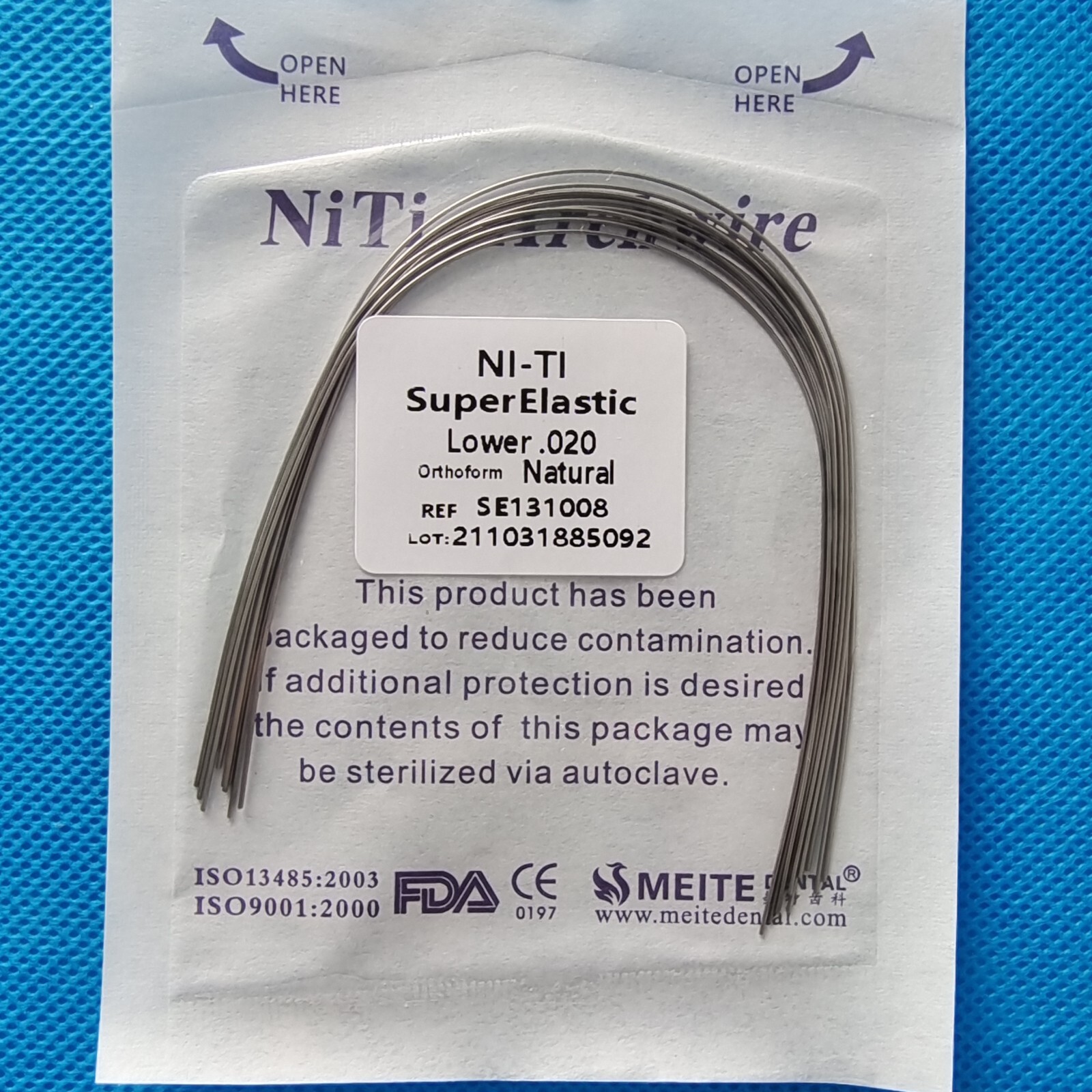 Dental Orthodontic Arch Wire Super Elastic Niti Round Ovoid /Nature Form