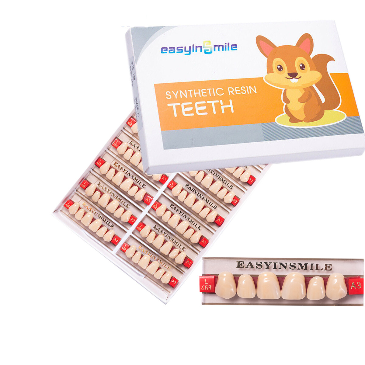 Dental Teeth Set Dental Acrylic Resin Denture A1/2/3 Tooth Posterior Upper/Lower
