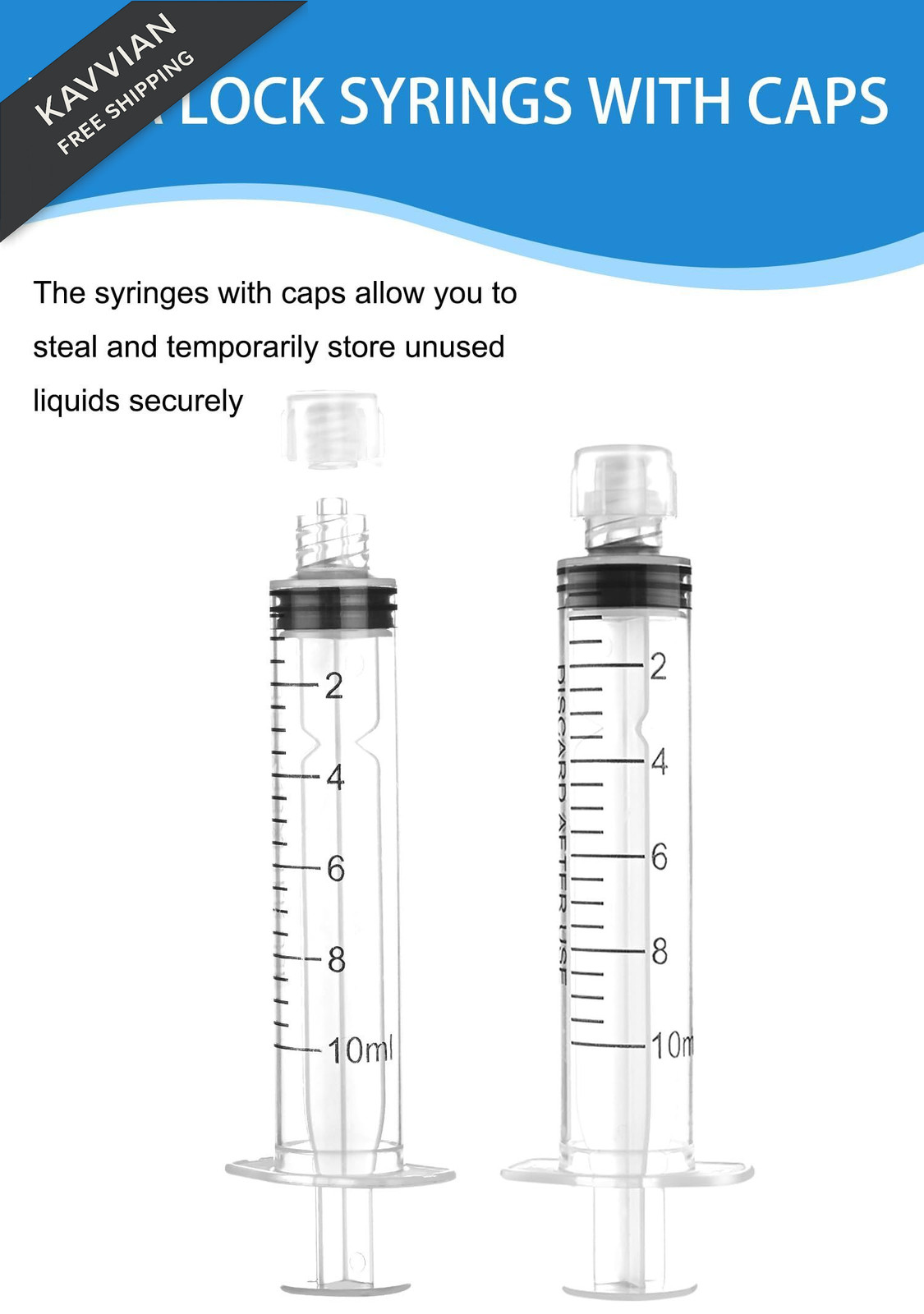 Luer Lock Syringe 10ml – Sterile Disposable Syringes 10ml, transparency