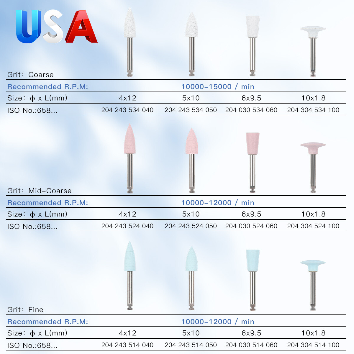 Dental Composite Polishing Kit Rubber Polisher Resin Base For Handpiece AZDENT