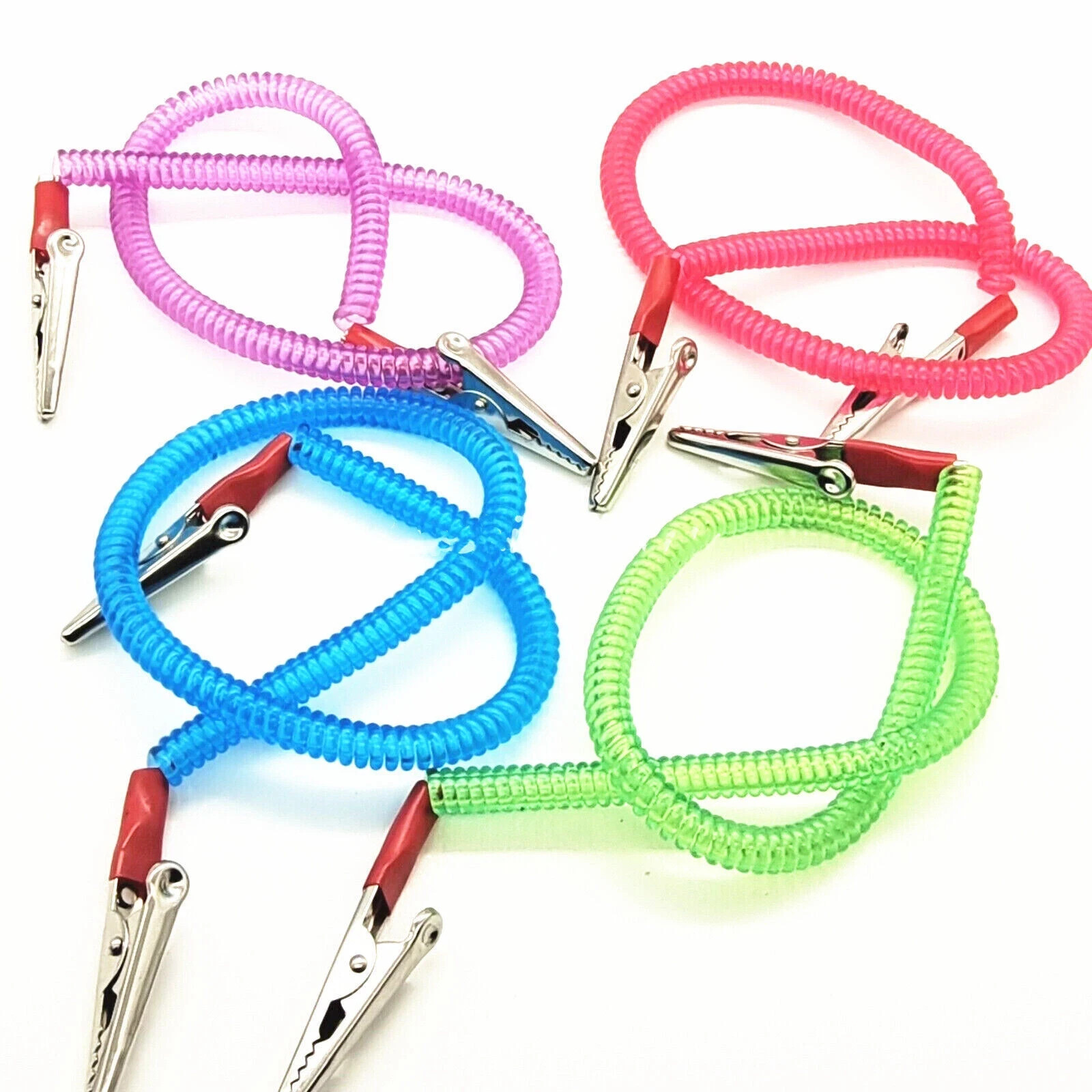 4 Pcs Dental Silicone Bib Clips Crocodile Chain Holders Cord Napkin Flexible