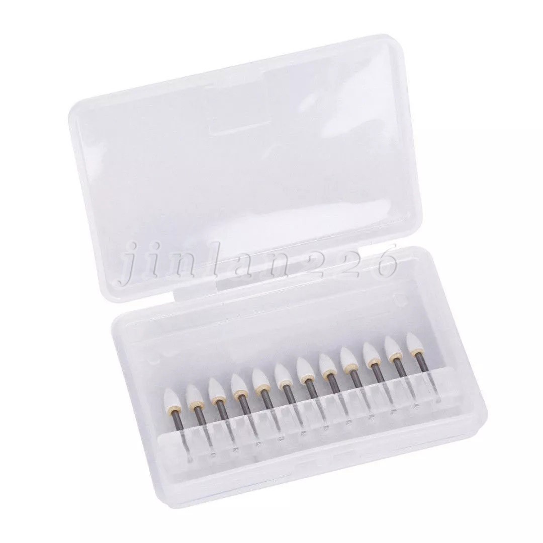 Dental White Polishing Stones – Flame FL2 FG – Arkansas Stone – Meta – 12 pieces