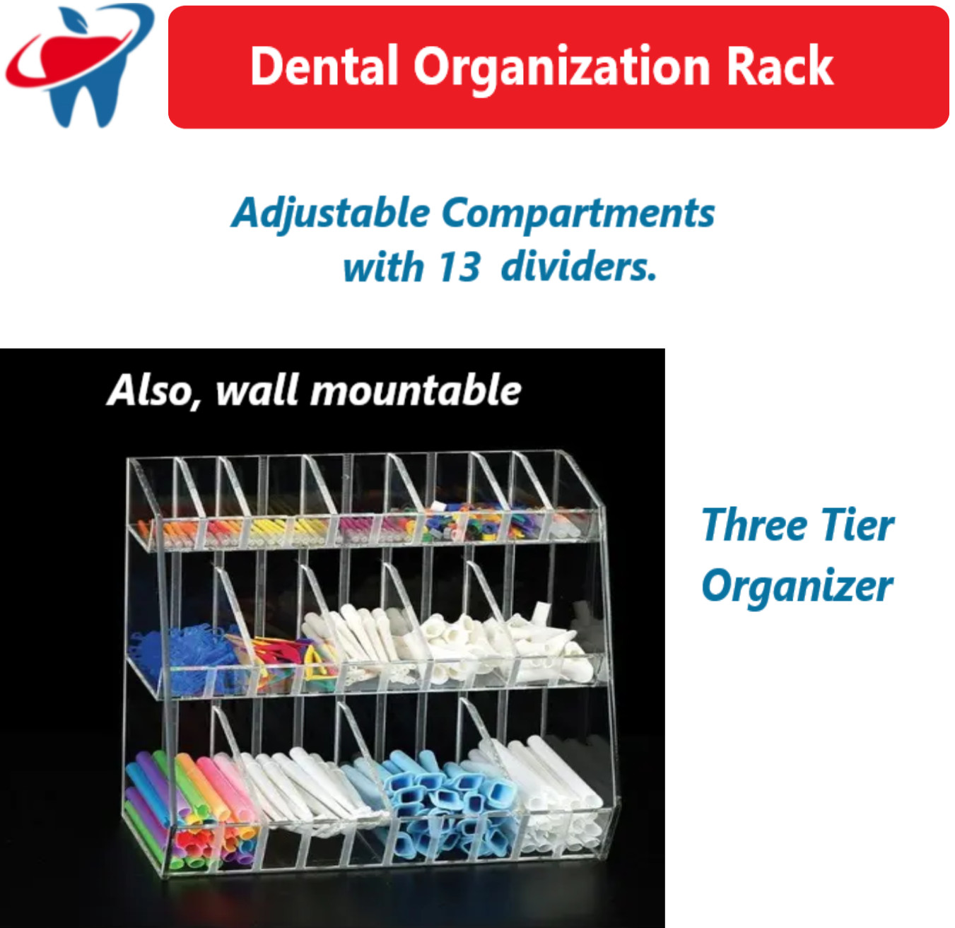 Dental Organization Rack For Saliva Ejectors, Storgage Dental Items HVE Tips
