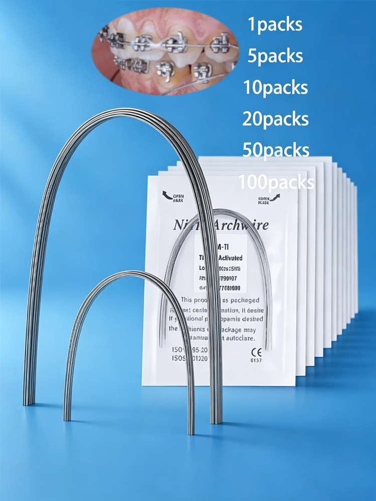 Dental Ortho Heat Thermal Activated Niti Rectangular Arch Wire Ovoid Form