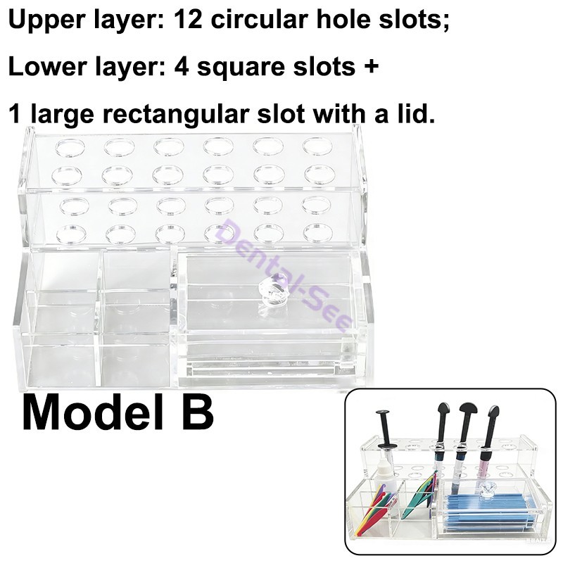 Dental Acrylic Storage Box Resin Composite Material Syringe Holder Storage Case