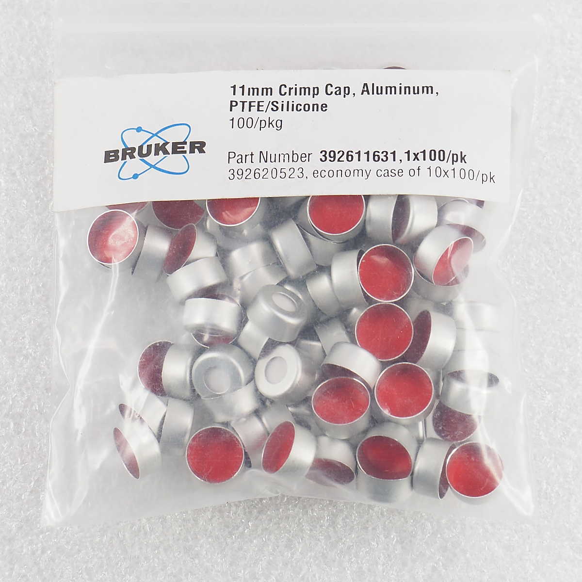 Agilent 392611631/8010-0050 11mm Aluminum Crimp Vials Cap with PTFE/Silicone Sep