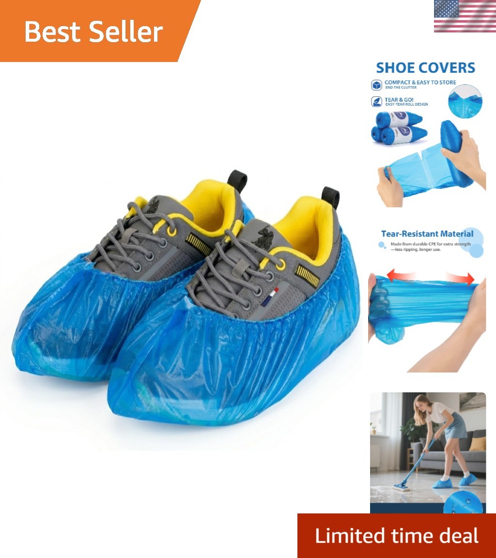 100 Pack Disposable Waterproof Shoe Covers – Hygienic Non-Slip Indoor Booties