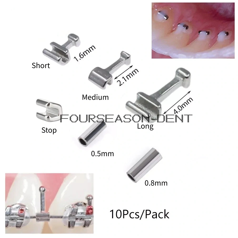 47 Model Dental Orthodontic Lingual Buttons & Crimpable Hook Round/Rectangular