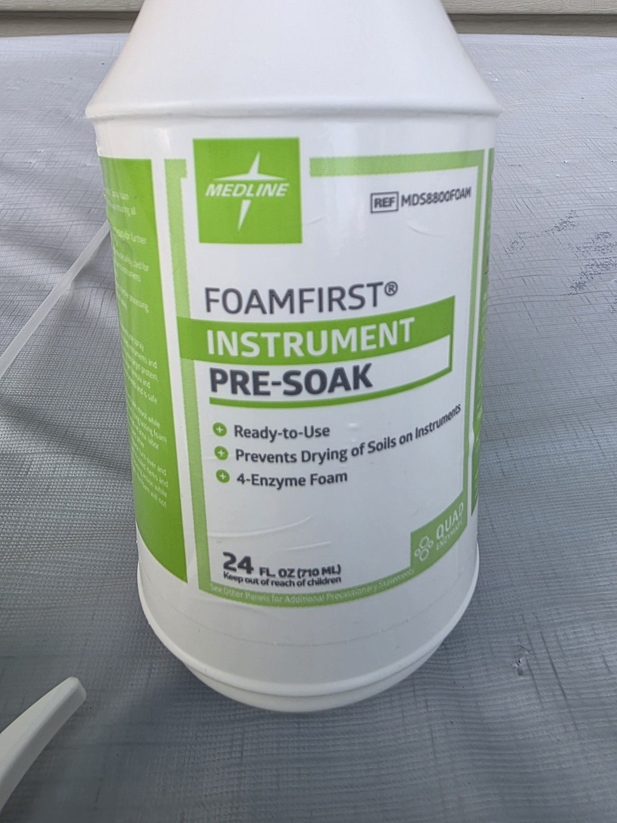 Medline Foamfirst Instrument Pre-soak Enzymatic Foam Cleaner 24 fl oz