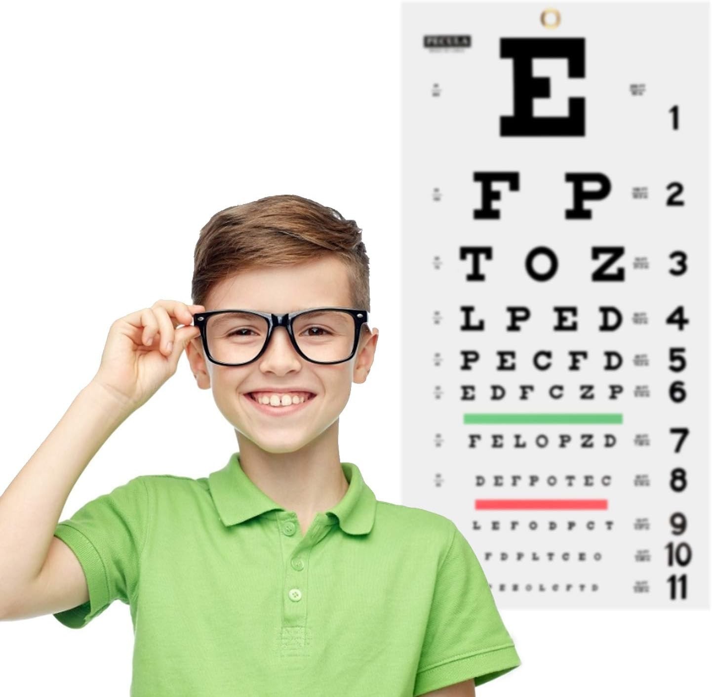 Professional Snellen Wall Eye Chart – 20-Foot Testing, Easy to Hang, 22″x11″