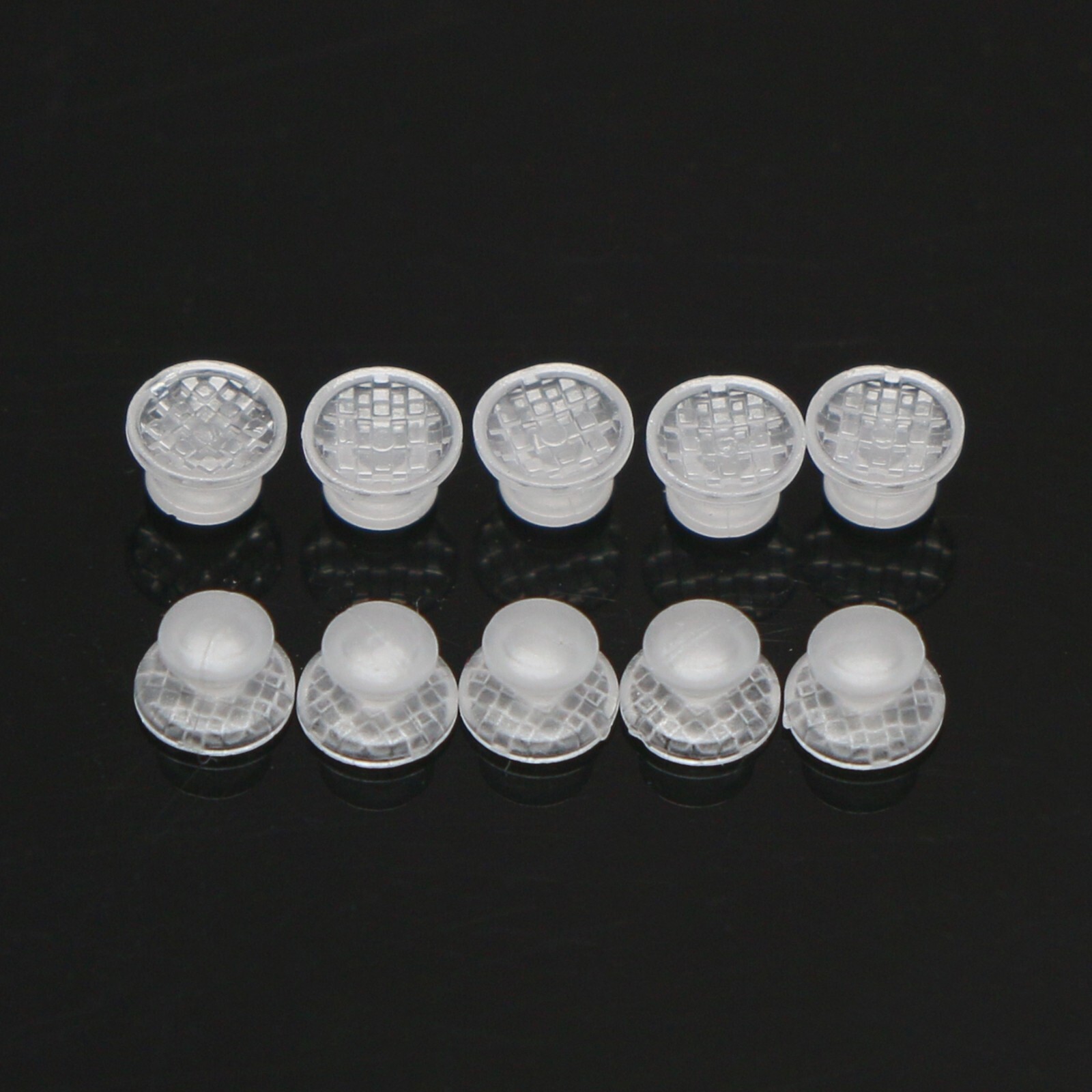 100 Pcs Dental Orthodontic Ceramic Lingual Button Clear Bondable Round Base Mesh