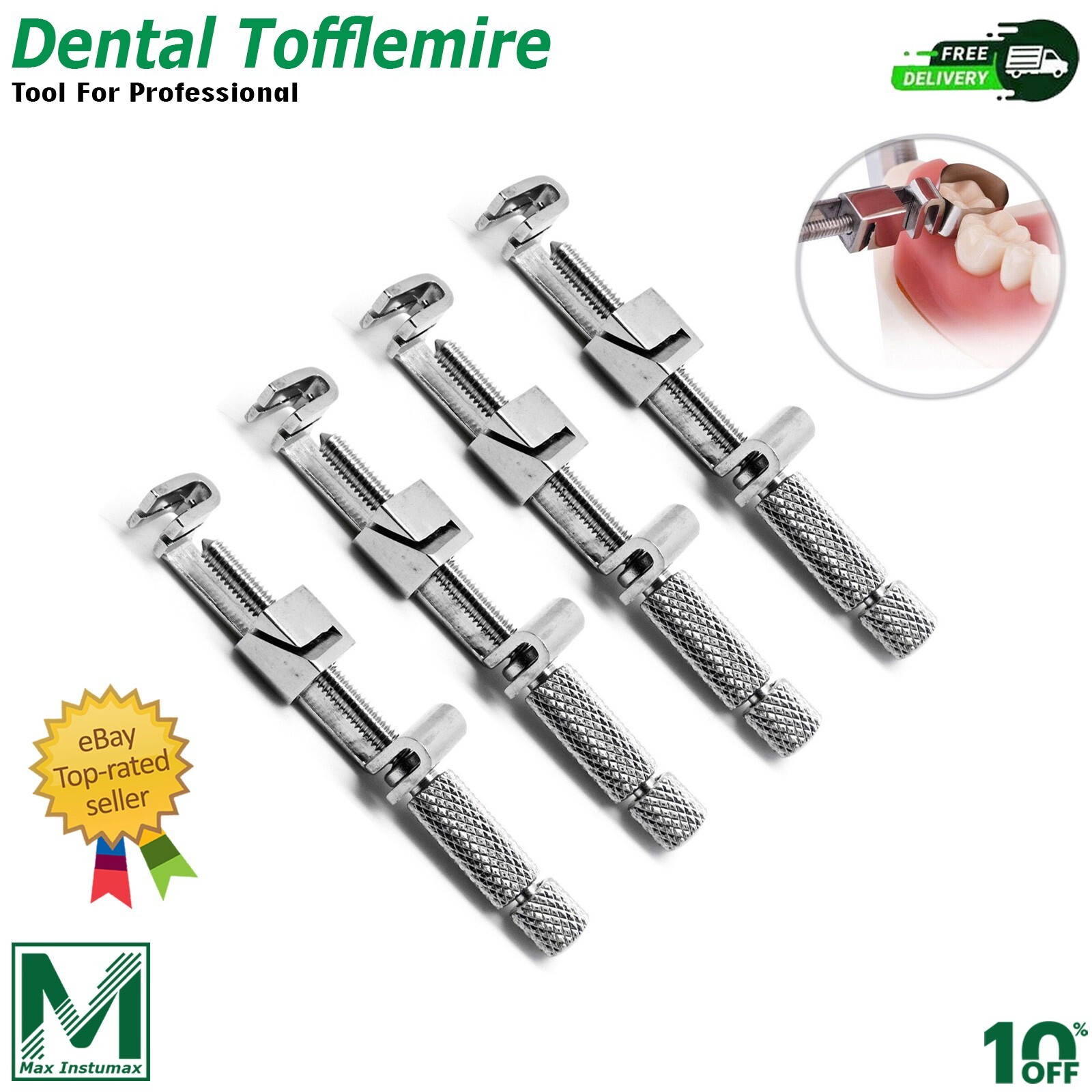 4PCS Dental Matrix Tofflemire Retainer Clip Universal Bands Stainless Steel
