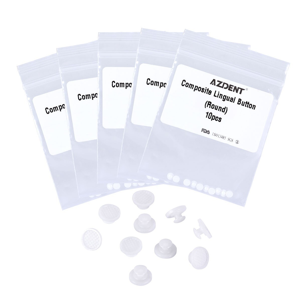 18Model AZDENT Dental Orthodontic Lingual Buttons Bondable Round / Button Chain