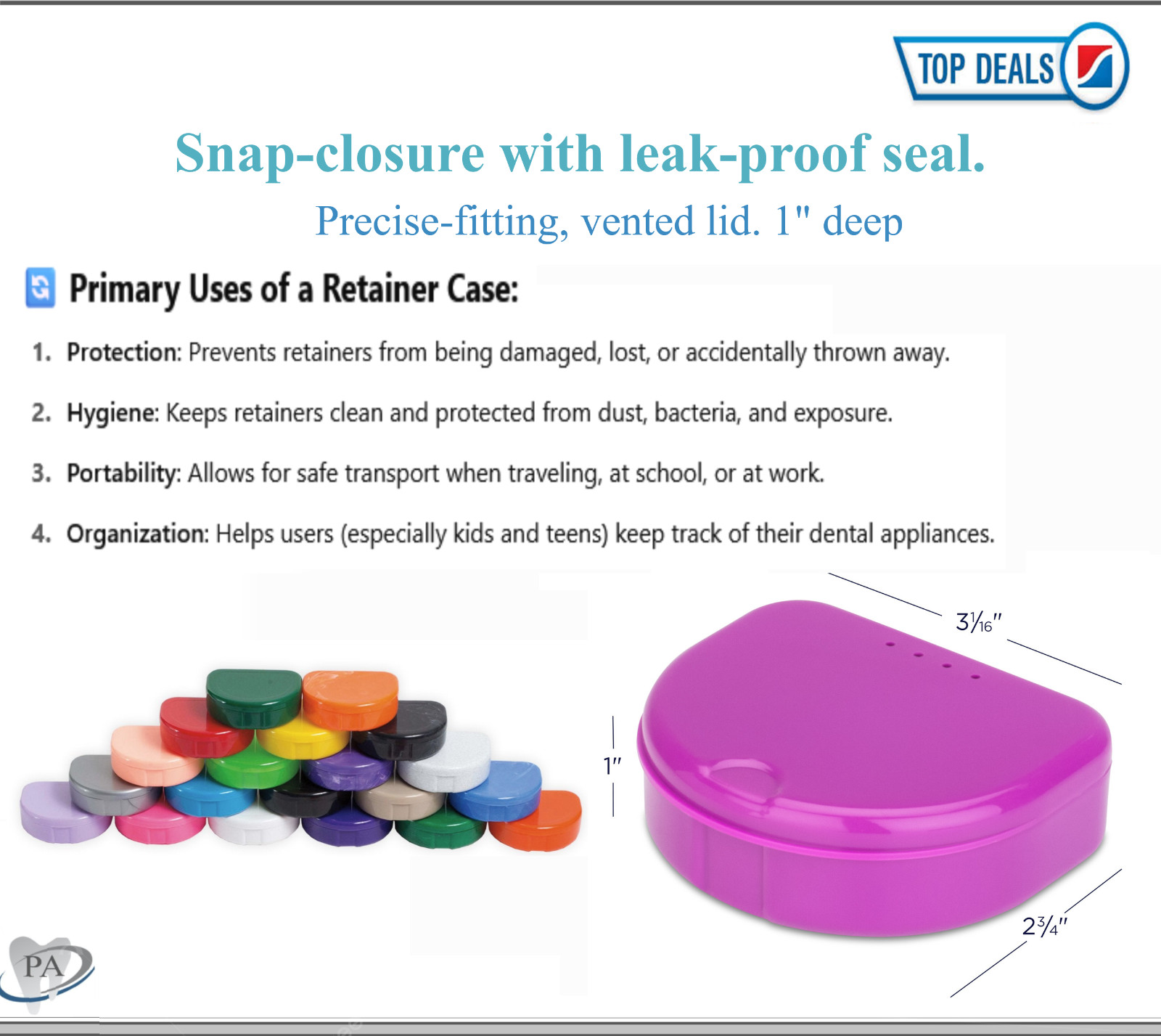 Dental Retainer Box Mouthguards, retainers, Bleaching trays & Splints 1 – 200/Cs