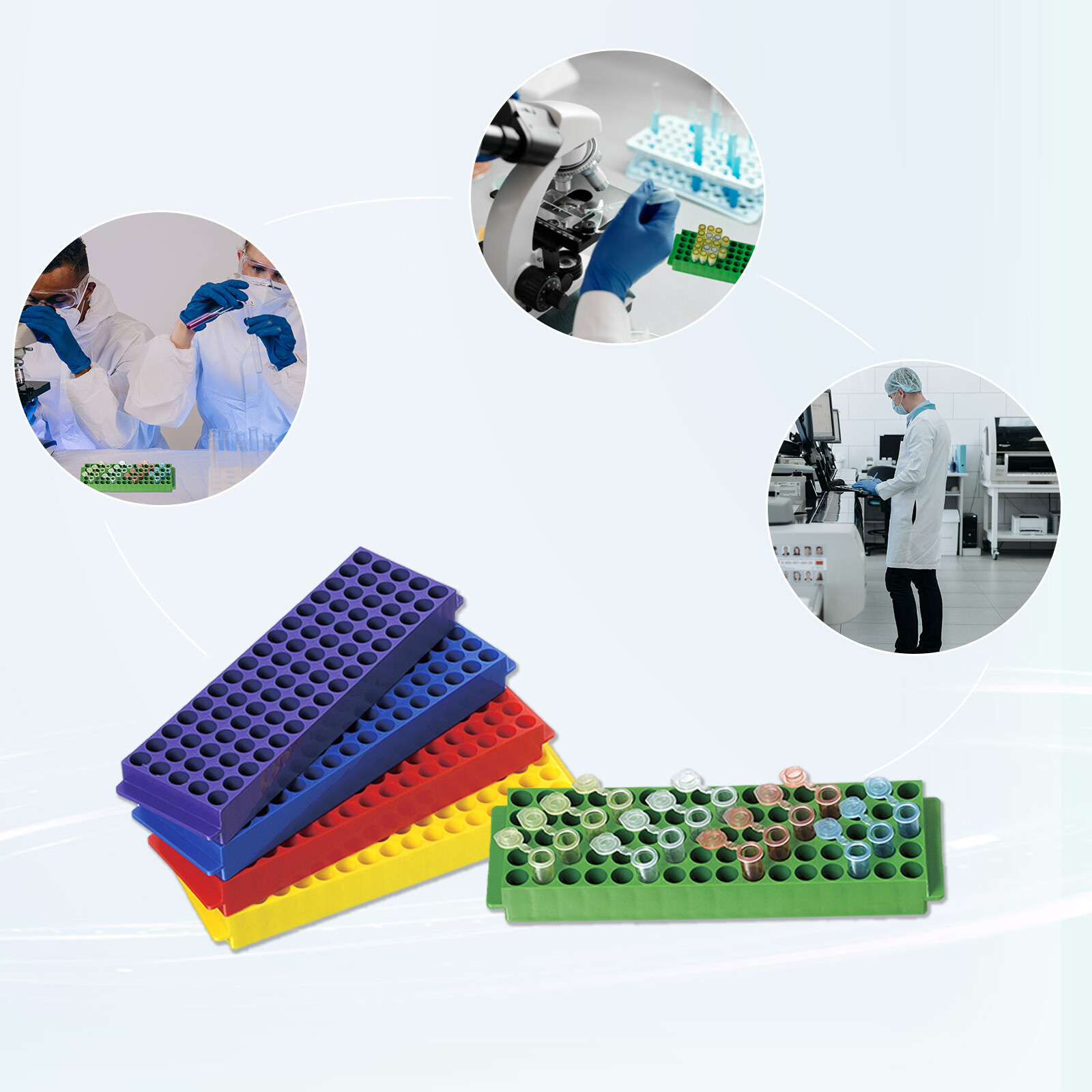 5Pcs 80-Well Microcentrifuge Tube Racks, Vial Rack Tube Rack for Lab