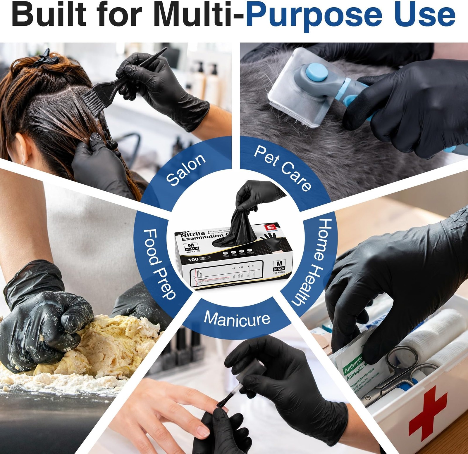 Schneider Medical Nitrile Exam Gloves, 4 Mil Black Gloves Disposable Latex Fr…