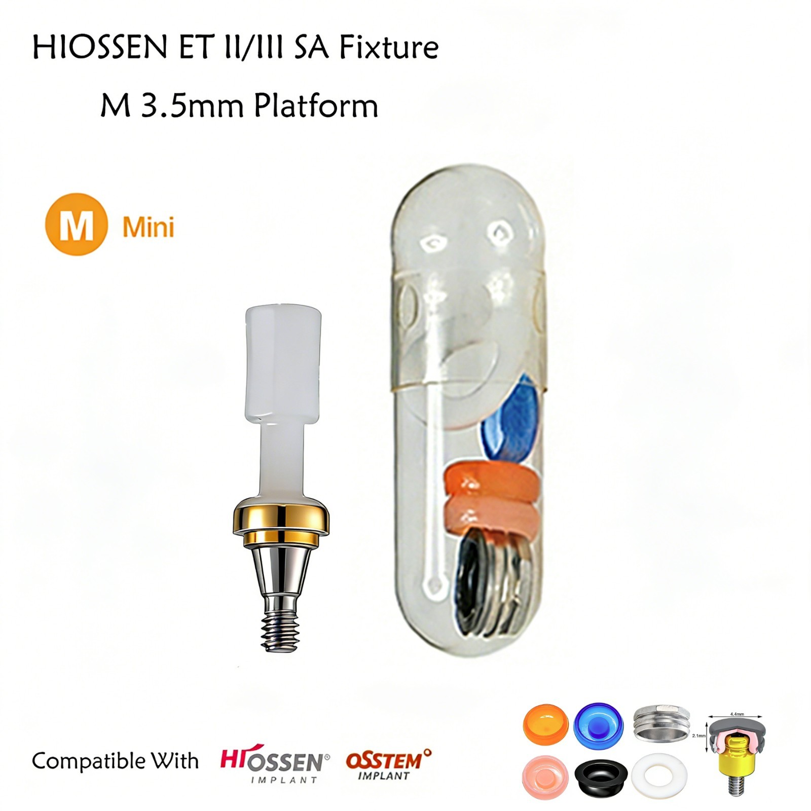 Hiossen Implant Locator Titanium Abutment 3.7mm Dia 1-7.0 mm Height Mini/Regular