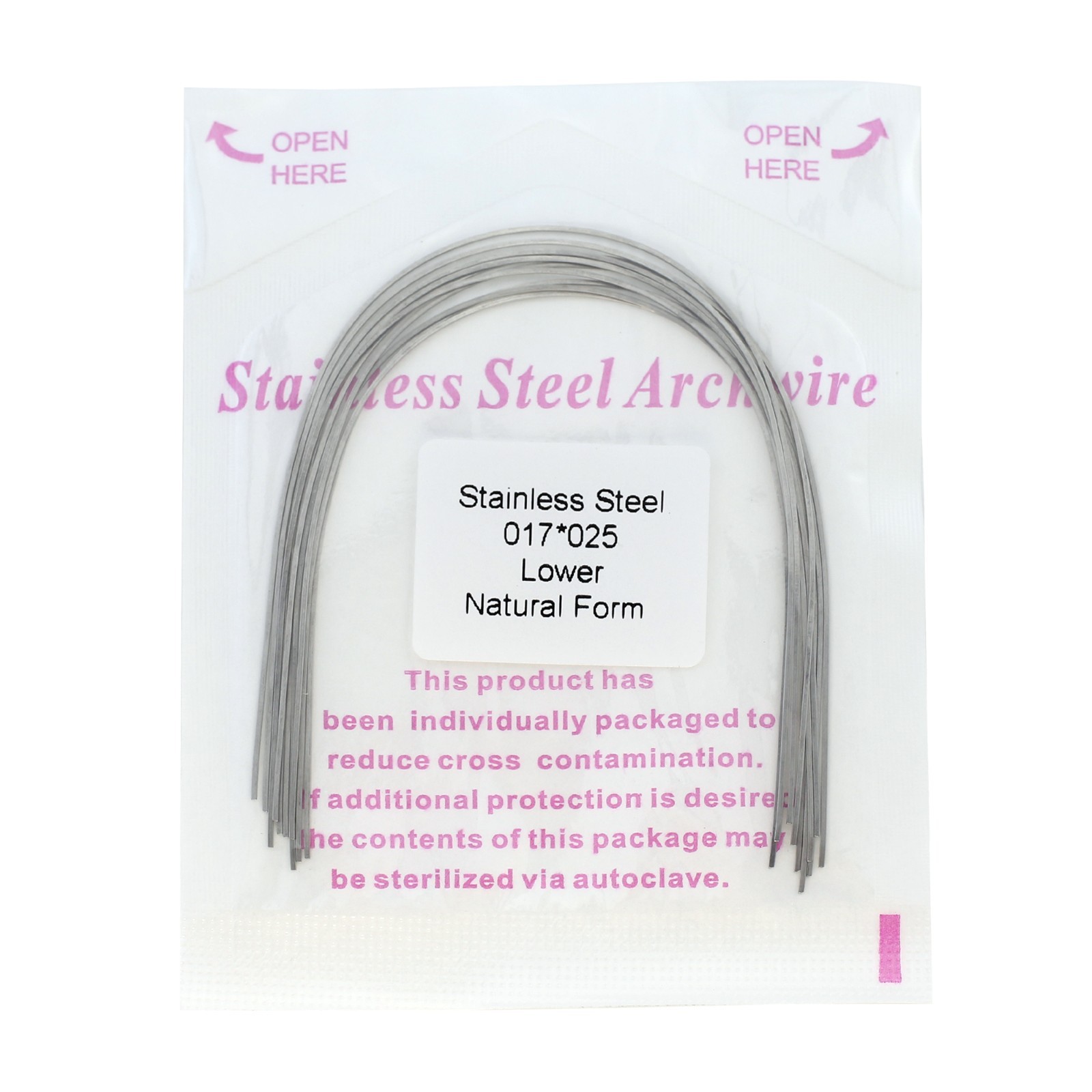100pcs Orthodontic Archwire Stainless Steel Brace Wires Natural Round Rectanglar
