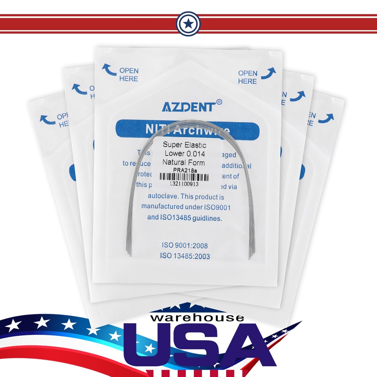 Azdent Dental Ortodoncia Alambres Redondo De Acero Forma Inoxidable Arco Natural