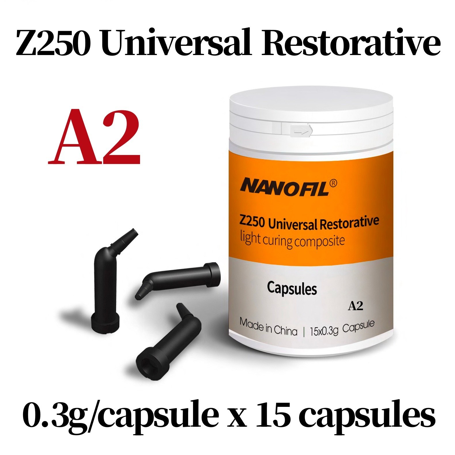 Dental Z250 Universal Restorative Light Curing Composite Shades A2 with Capsule
