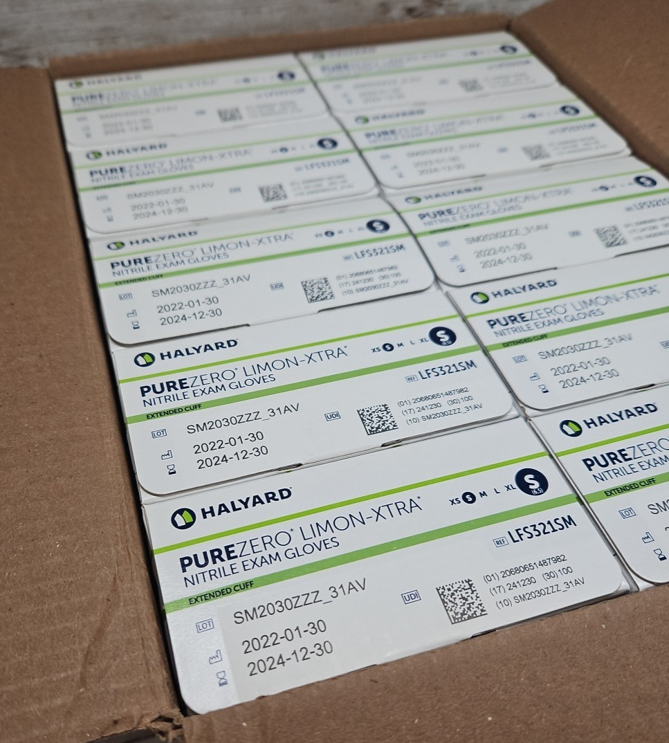HALYARD PUREZERO LIMON-XTRA Nitrile Exam Gloves *10 Boxes* Size SMALL *See Date*