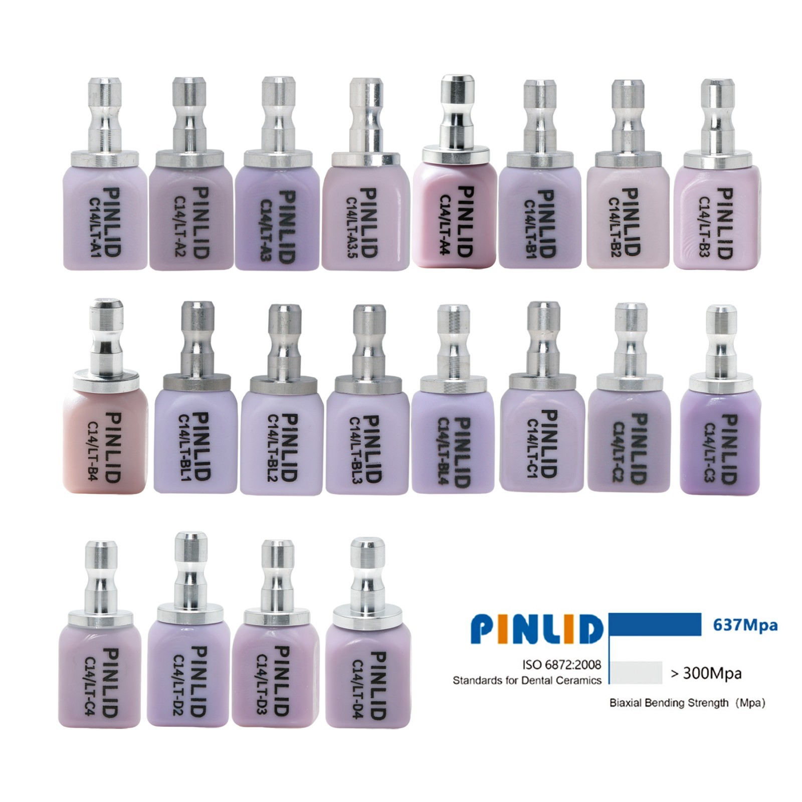5Pcs LT C14 Dental Emax CAD CAM Glass Ceramic Blocks Lithium Disilicate CEREC