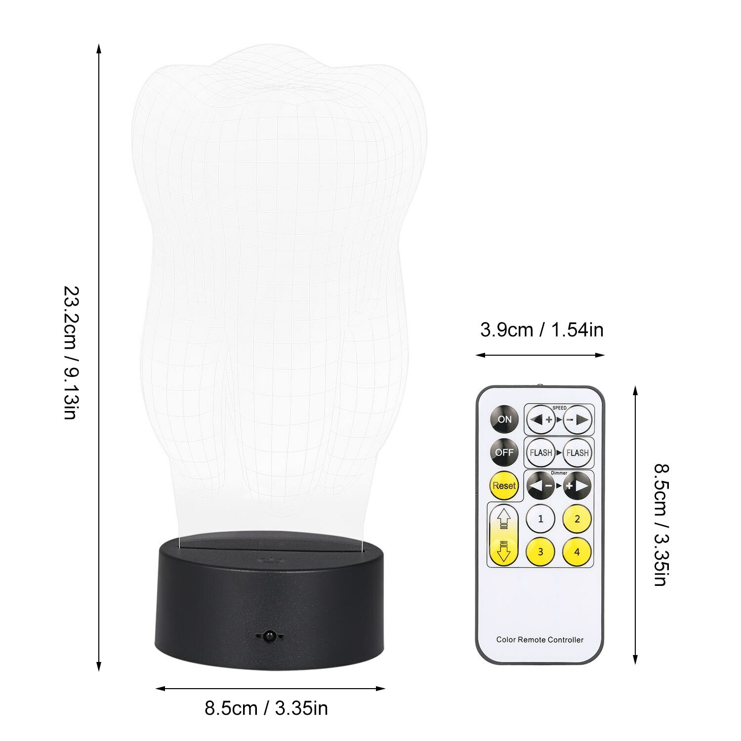 1Set Teeth Type 3D Led Lamp Dental Creative gift Colorful Tooth Gradient Light