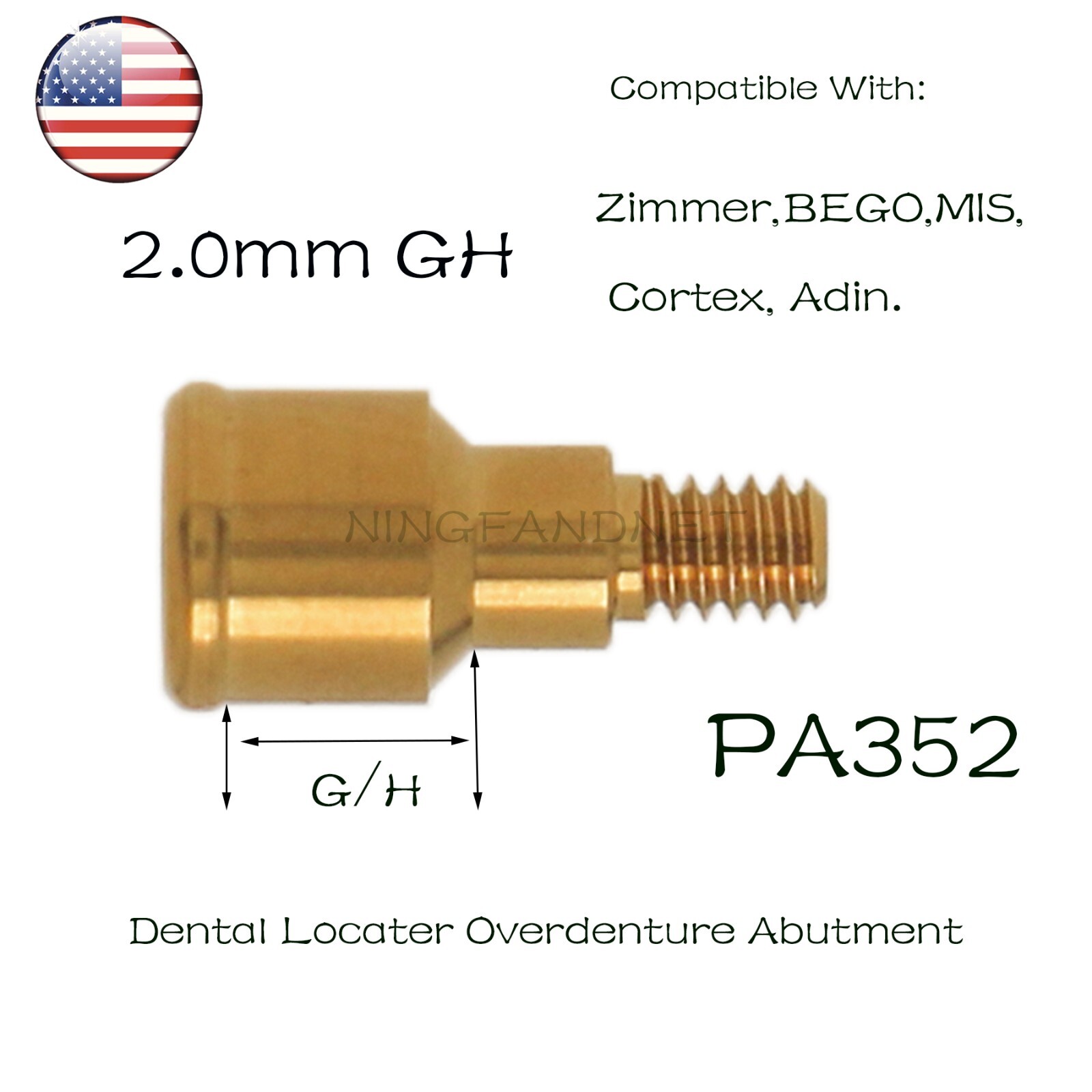 US Locator Tapered Abutment 1-5.0mm height for Zimmer TSV3.5 Mis Adin Implants