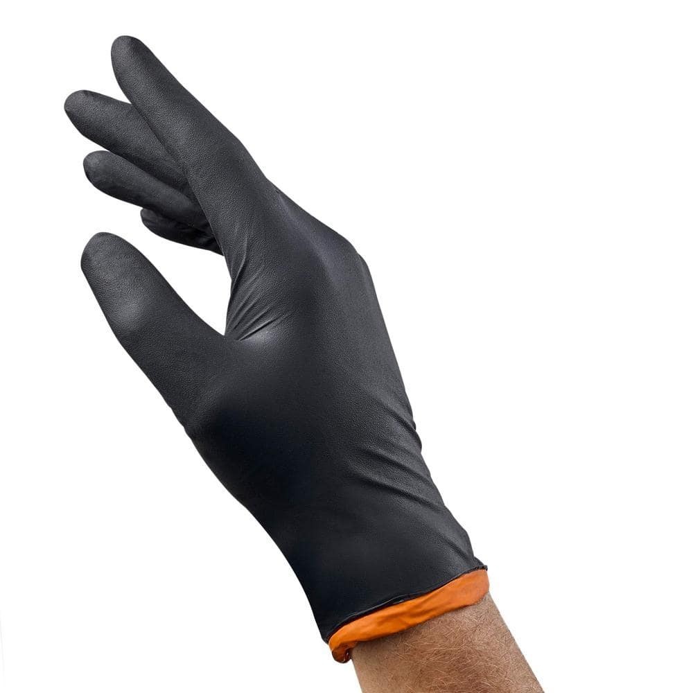 HDX Pop-N-Go Black Disposable Heavy Duty Nitrile Gloves Large 40 Count