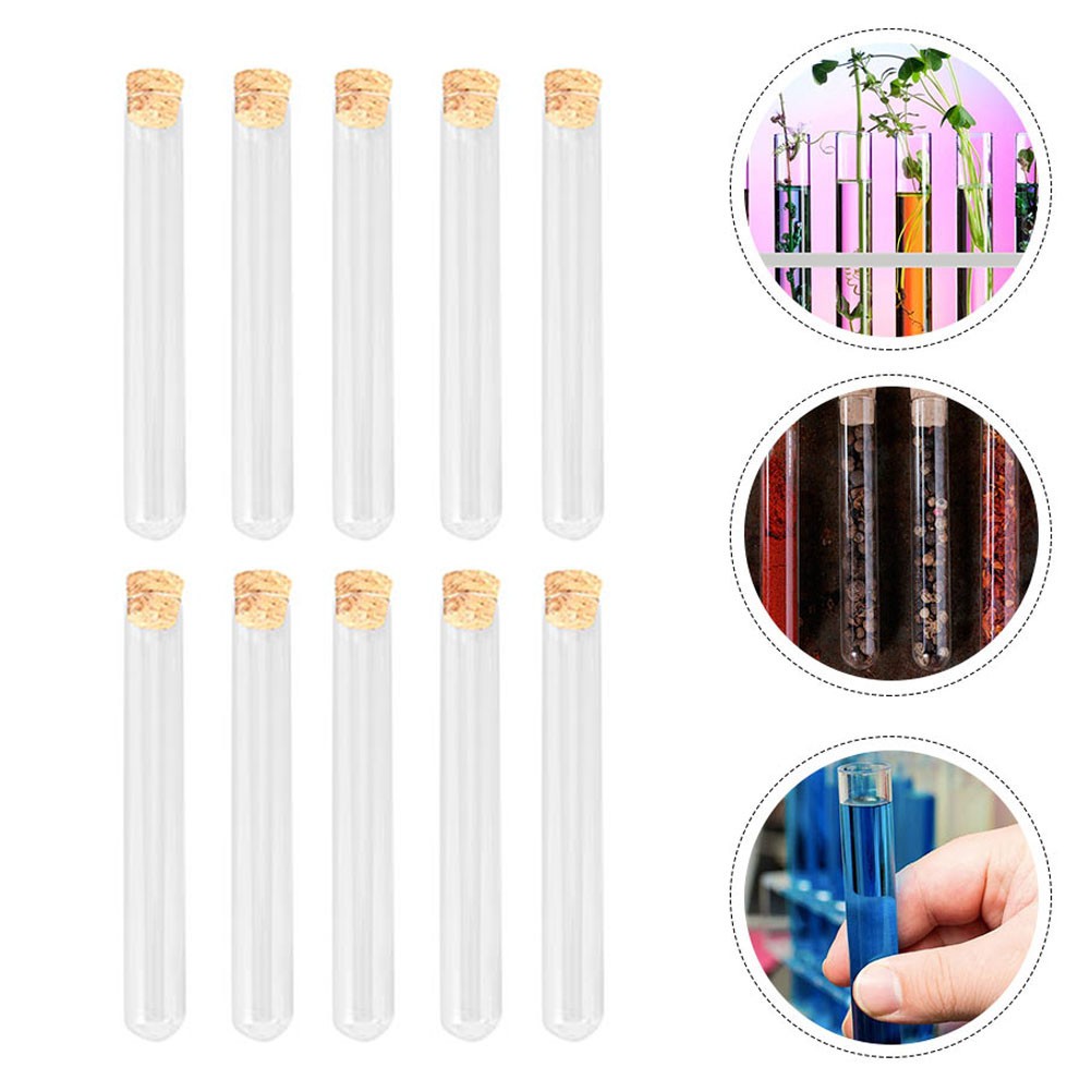 10-100x 15*150mm Glass Test Tubes With Cork Stopper Candy Party Wedding Storage