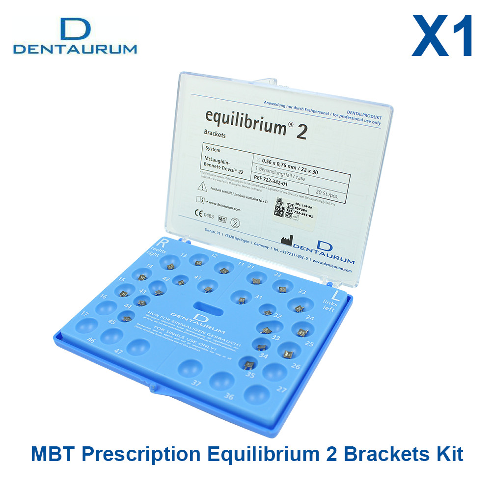 Dental Orthodontic Dentaurum Equilibrium 2 Metal MBT Brackets Kit 20pcs