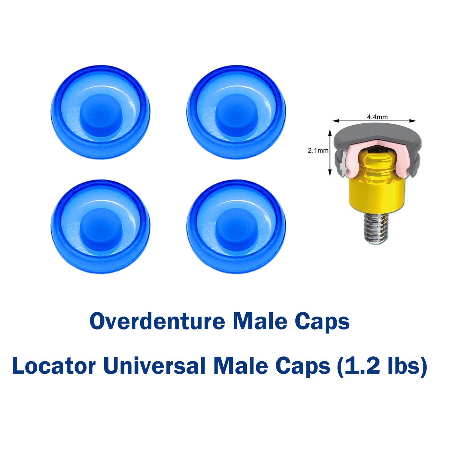 Dental Attachment Abutment Male Cap Tool fit Zimmer Removable PAØ3.5mm/4.5mm