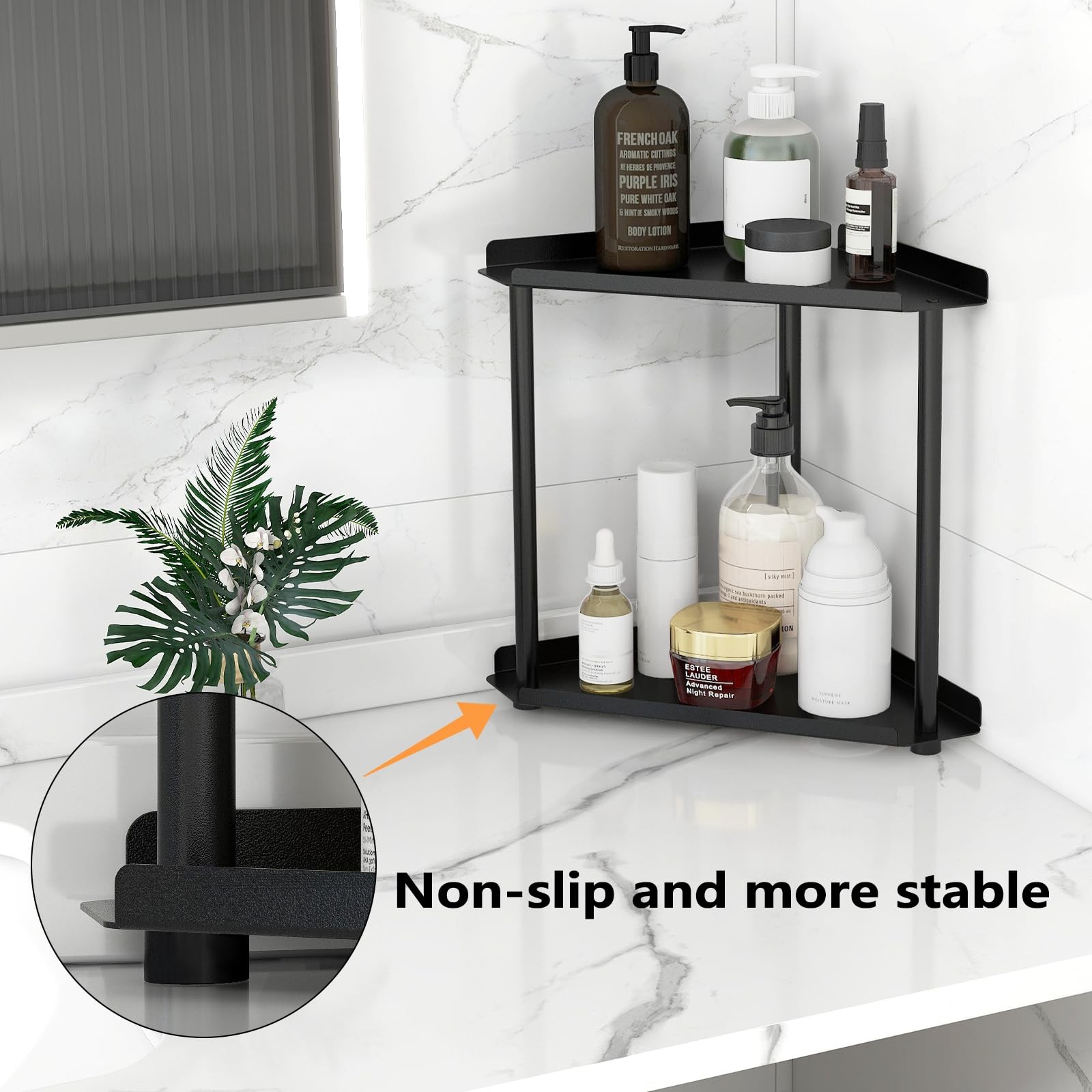 FLE Corner Bathroom Counter Organizer Shelf – Space-Saving Multi-Tier Storage