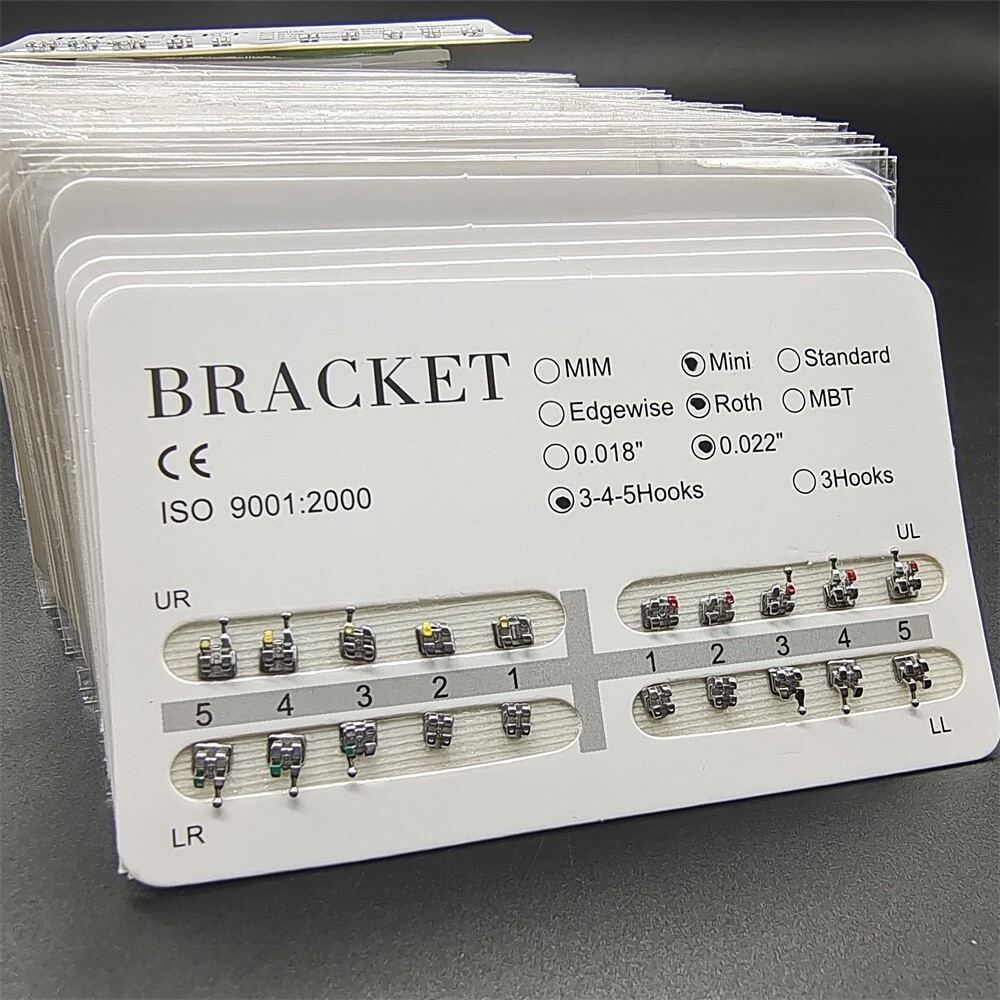 100Packs Dental Orthodontic Metal Brackets Braces Mini Roth 022 Hooks 345
