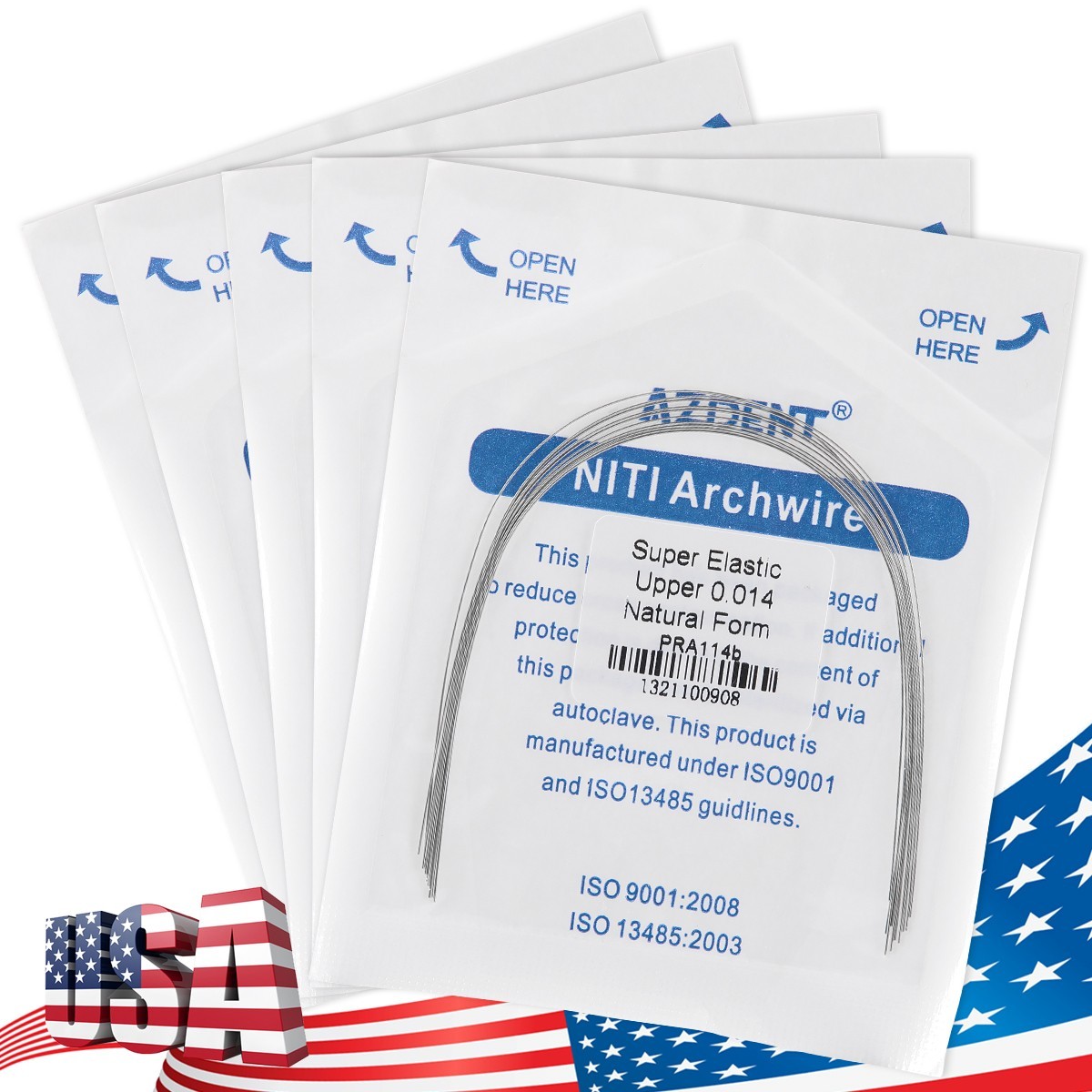 Azdent Dental Ortodoncia Alambres Redondo De Acero Forma Inoxidable Arco Natural