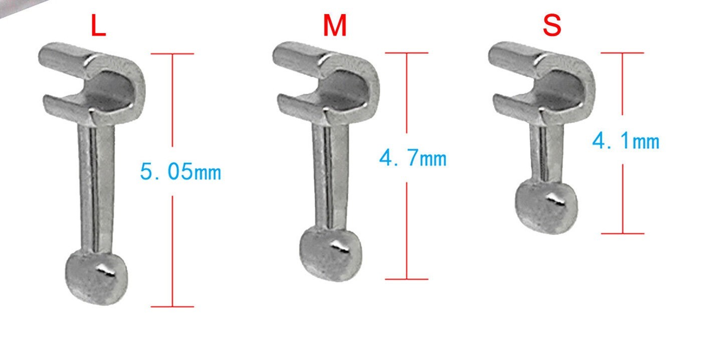 10/pack Dental Orthodontic Stainless Steel Crimpable Hook Long Short Medium Stop