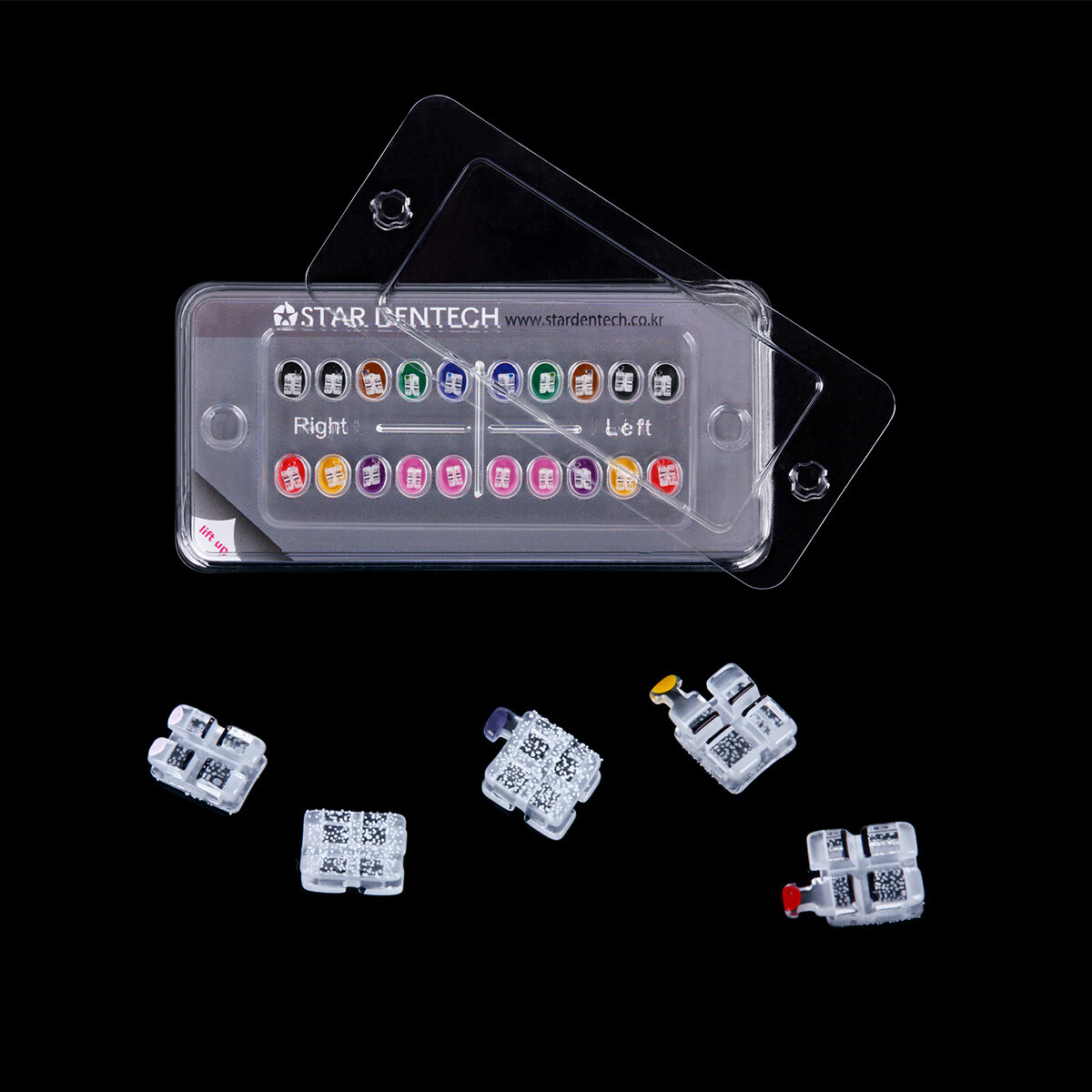 Dental Orthodontic Sapphire Ceramic Brackets Braces Mini Roth.022 Hooks 345 USA