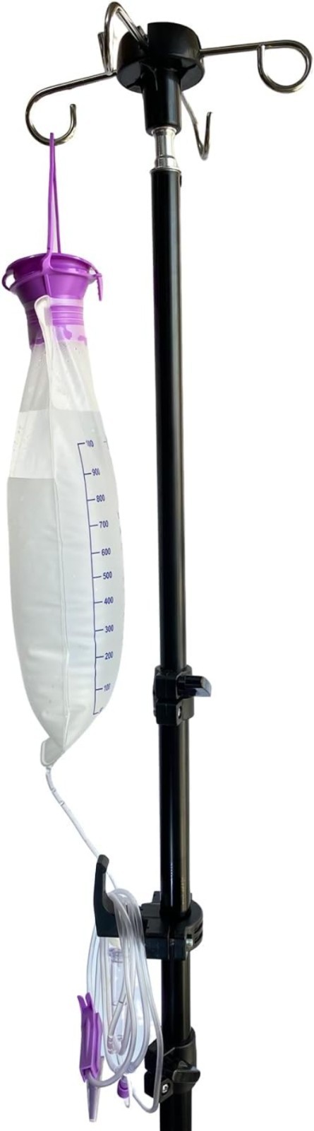 Table IV Pole, Portable Poles for Travel, Foldable Pole Black With Hook