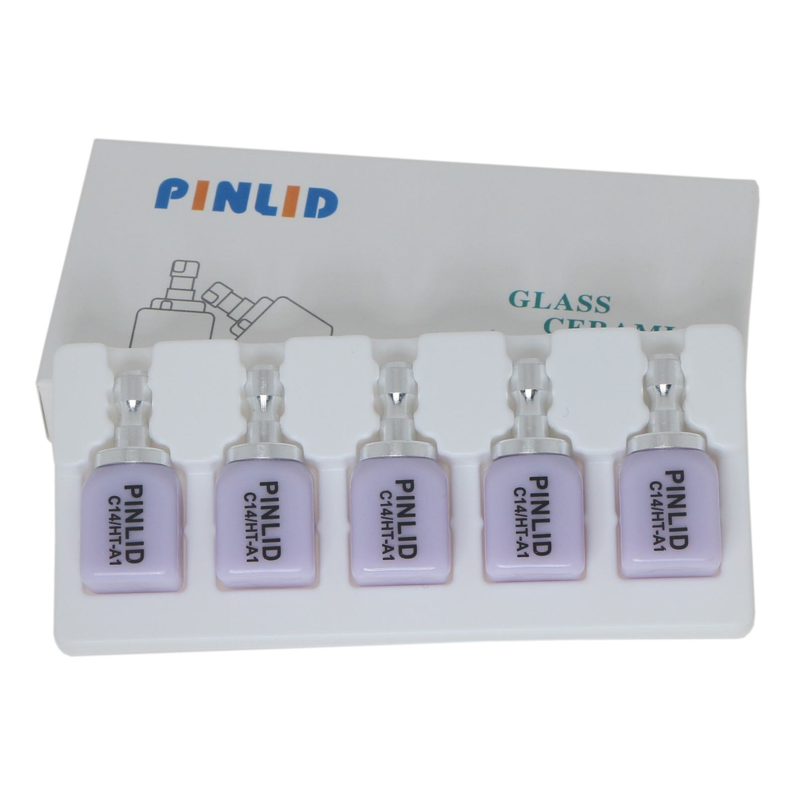5Pcs/box Dental Emax CAD Lithium Disilicate C14 HT Glass Ceramic CEREC Block Lab