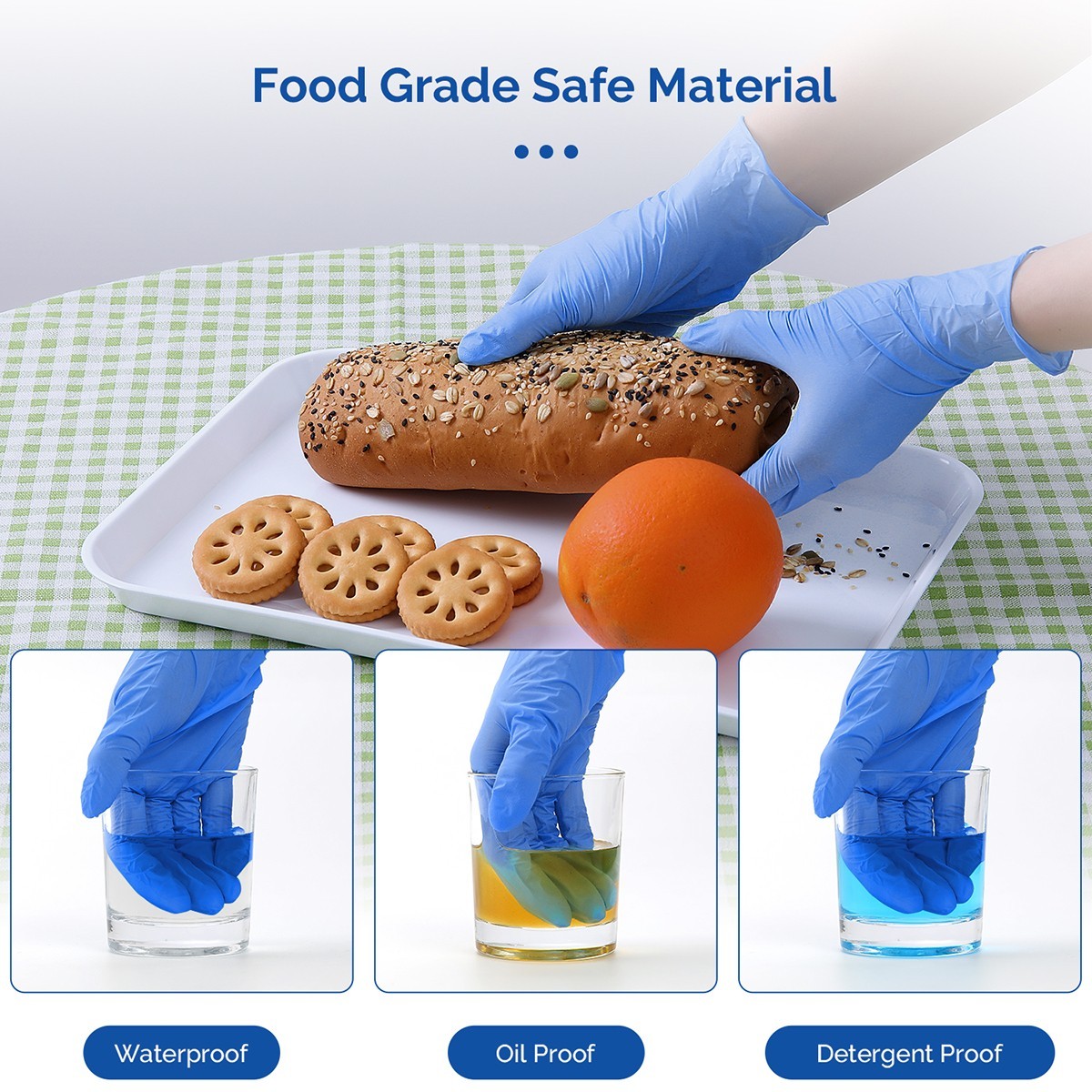 Puncture Resistant Nitrile Gloves Touchscreen Compatible 100pcs Latex Free S-XL