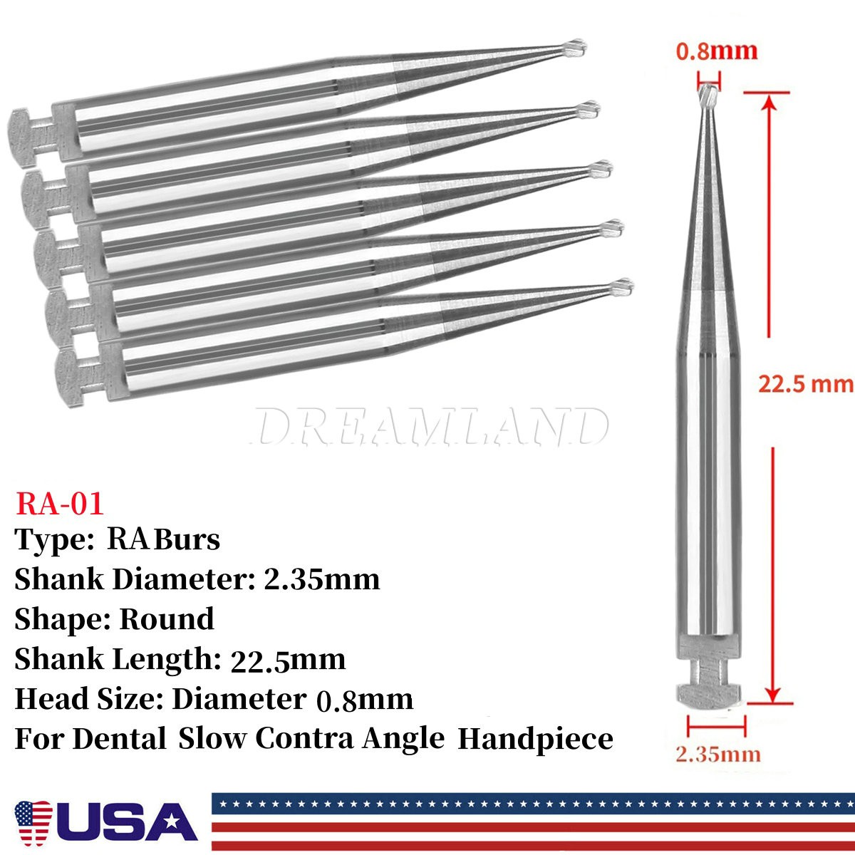 Dental Carbide Burs for Low/High Speed Handpiece Round FG Bur Diamond