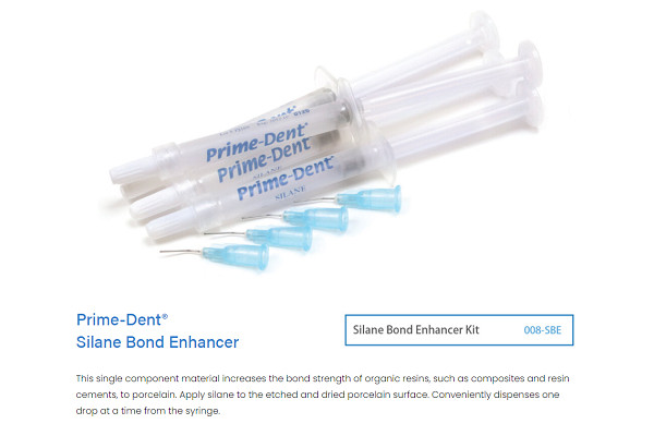 Prime-Dent Dental Silane Bond Enhancer 4 Syringe Kit with Tips 008-SBE