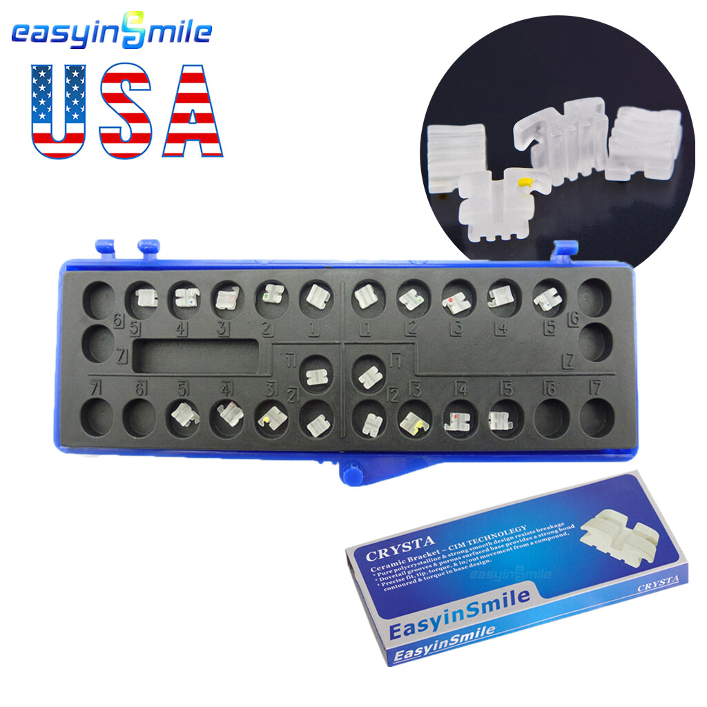 1Pack Orthodontic Ceramic Bracket 022 345W/H mesh Base Dental MINI Brace ROTH/MB